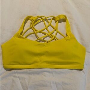 Vibrant Yellow Strappy Sports Bra